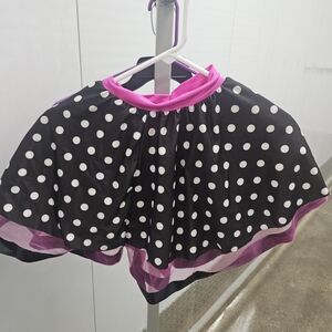 Polka Dot Skirt with Pink Trim